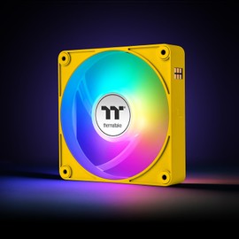 Thermaltake CT140 EX Reverse ARGB Sync PC Cooling Fan 3 Pack, 500~1800 RPM, 5V Mobo Sync, 16.8 Million Colors 9 LEDs, MagForce 2.0 Connectors, Hydraulic Bearing, Bumblebee, CL-F227-PL14BB-A