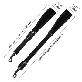 KUWAN Saxophone Neck Strap Soft Sax Leather strap Padded for Alto Sax Tenor Clarinet Baritone Soprano Horn Music Instrument (1, BLACK7)