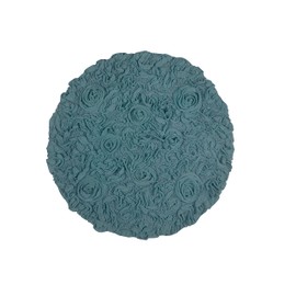 Home Weavers Bell Flower Collection 100% Cotton Tufted Bath Rugs, Extra Soft and Absorbent Bath Rugs, Non-Slip Bath Mats, Machine Washable, Bath Mats for Bathroom Floor and Tub, 22" Round, Blue