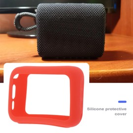 VGOL Lautsprecher Silikonhülle mit Karabiner, wasserdichte ultraleichte Schutzhülle Kompatibel mit JBL GO4 Tragbarem Bluetooth-Lautsprecher, Rot