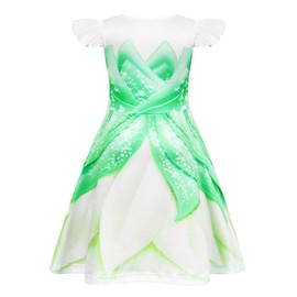 Jurebecia Girls Nightgowns Princess Nightdress Kids Flutter Sleeves Pajamas Night Gown Sleepwear Nightit for Kids Size 6 Light Green