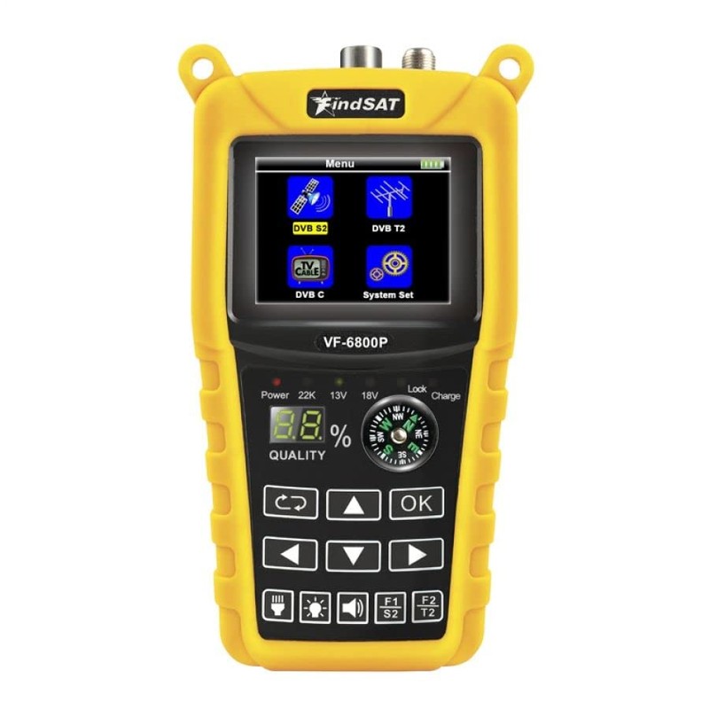VF-6800P Satellite Finder DVB-S2/T-C MPEG4 Sat Finder Meter 2.4 Inch