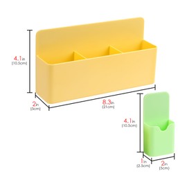 SHIDOW Magnetic Pen Marker Holders Magnetic pen holders Wall Mount Marker Caddy Pencil Holder for Office Home and Metal Cabinets Refrigerator Locker(4 Pack Yellow Blue Green Pink)