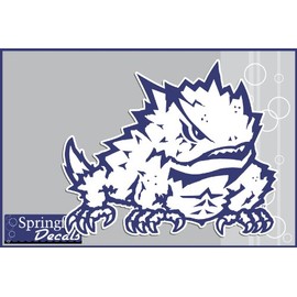 TCU Horned Frogs SUPER FROG MASCOT #1 6" Vinyl Decals Texas Christian Car Truck Sticker