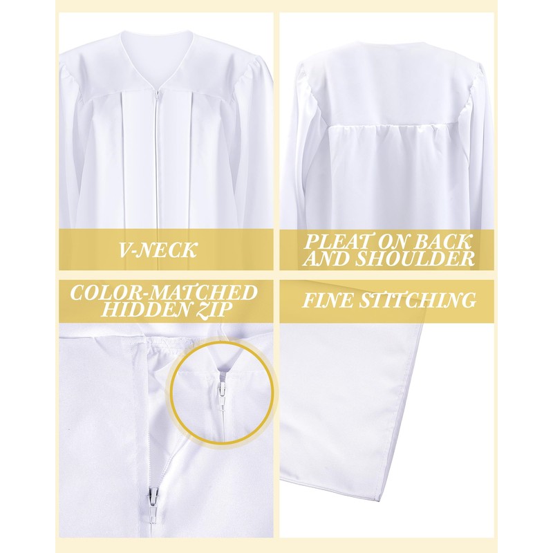 Toulite 3 Pcs Christmas Unisex Matte Choir Robes for Church
