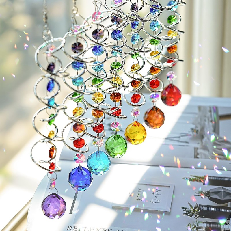 H&D HYALINE & DORA 7 Pack Crystal Suncatchers for Windows