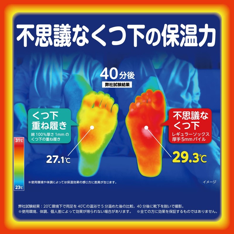 Kiribai Chemical Feet Warming Miracle Socks, Inner Socks, Black, 1