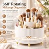 360° Rotating Makeup Organizer for Vanity, 5-Compartment Cosmetic Storage Holder