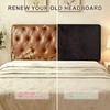 Leather Look Bed Headboard Cover, Stretch Soft Bed Headboard Slipcover