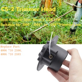 JIUDANI C5-2 Premium Trimmer Head 4006 710 2106 Compatible with Stihl FS38 FS40 FS45 FS46 FS50 - Dual Line Weed Eater Head Replacement 4006 710 2103 Durable Quality-2Pack