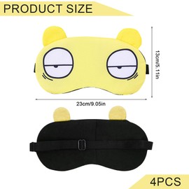 TSHAOUN 4 Stück Schlafmaske Niedliche Augenbinde, Licht Blockierende Lustig Nachtmaske Kinder Herren Damen, Lichtdichte Weiche Schlafbrille Augenmaske für Pause, Reise, Partytütenfüller