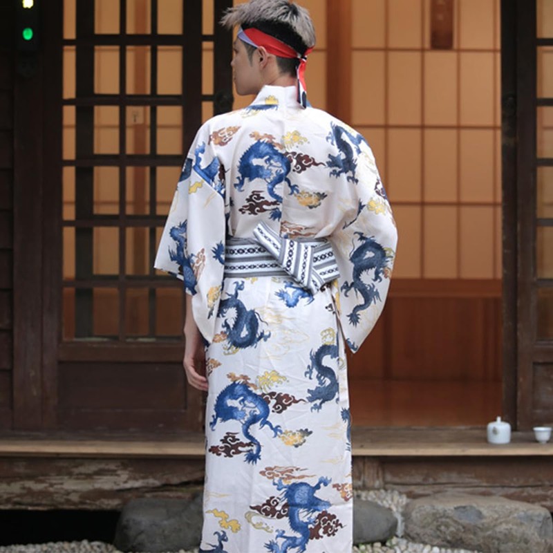 CAMDOM Mens Kimono Obi Belt Japanese Style Shaped Waistband Girdle