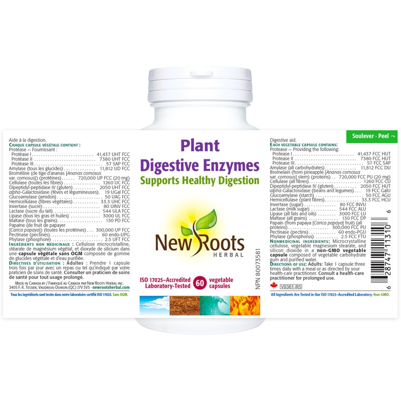 NEW ROOTS HERBAL New Roots Herbal Plant Digestive Enzymes 60