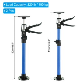 PATIKIL Cabinet Jack Support Pole,19.7" to 45.3" Telescopic 3rd Hand Support Rod with Rotating Base, 220lbs Capacity for Cabinet Jack, Drywall Jack, Cargo Bars,Blue 2 Pack