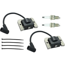 2 Pack 32-584-06-S Ignition Coil Module for Kohler KT600 KT610 KT715 KT725 KT730 KT735 KT740 ZT710 ZT720 ZT730 Lawn Mover Engine with Spark Plug