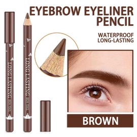 12 PCS Waterproof Brown Eyebrow Eyeliner Pencil - Long-lasting, Sweat-proof Makeup Brow Tint Pen