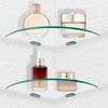 SYLXTEEM 2-Pack Glass Corner Shower Shelves with Aluminium Brackets, 9.8