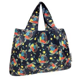 allydrew Large Foldable Tote Nylon Reusable Grocery Bags, Sea Turtles