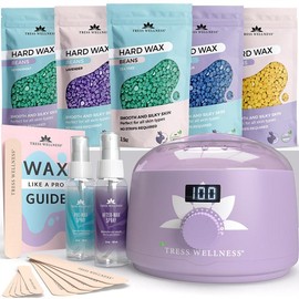 Super Saver Wax Kit by Tress Wellness | Armpit, Face, Brazilian & Bikini Waxing | All-in-One Hair Removal Waxing Kit - Sensitive Skin Body Care for:_PASTEL - Purple