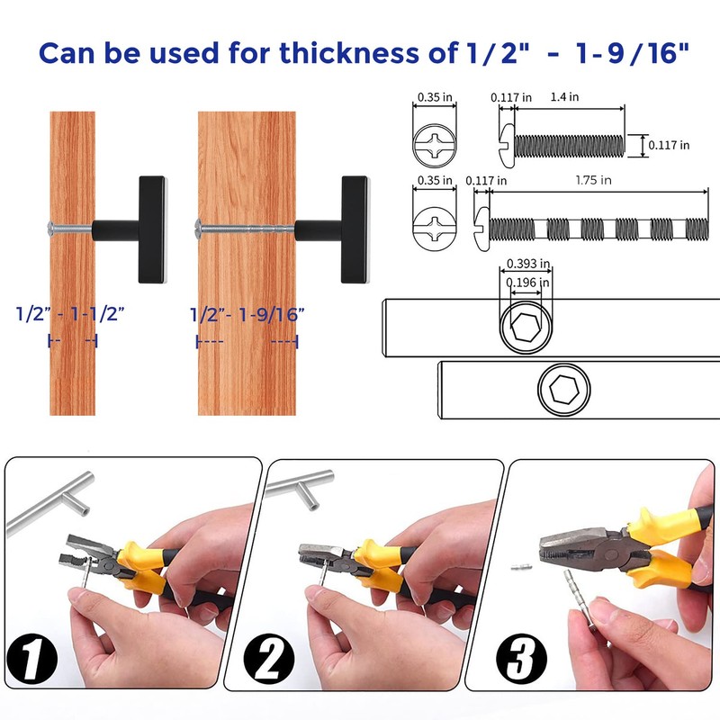 Ravinte 30 Pack Black Square Bar Cabinet Knobs 2 Inch