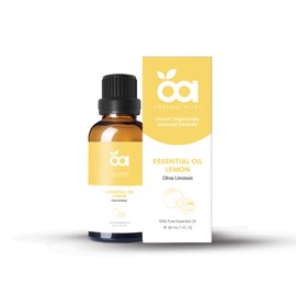 Lemon Essential Oil by Organic Alley (1 Fl Oz) | 100% Pure, Undiluted, Natural Citrus Limonum Oil | Lemon Oil for Skin, Cleaning & Aromatherapy | Fresh, Zesty Scent