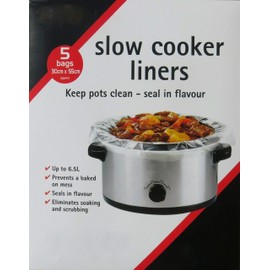 Vsorce4u 25 Bags 30 x 55cmcm Slow Cooker Liners Cooking Bags for Round and Oval Slow Cookers