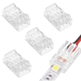ChasCoCo 4 Pcs 4 Pin 10mm Waterproof Adapter Solderless LED Light Strip Easy to Use