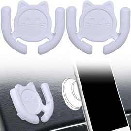 HOMEFOX Multi-Surface Holder Car Mount 2 Pack Compatible for Popsocket Holder Grips Hand-Free Device Support Accessories Home Office Desk Wall Mount Cute Cat with Strong Adhesive Sticky Gel
