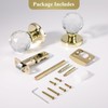 CLCTK Crystal Glass Door Knobs Interior, Passage Round Gold Door
