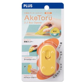 Plus BC-011 36-751 Aketle Cardboard Cutter for Unpacking Opener with Label Remover Multi-functional Cutter Yellow
