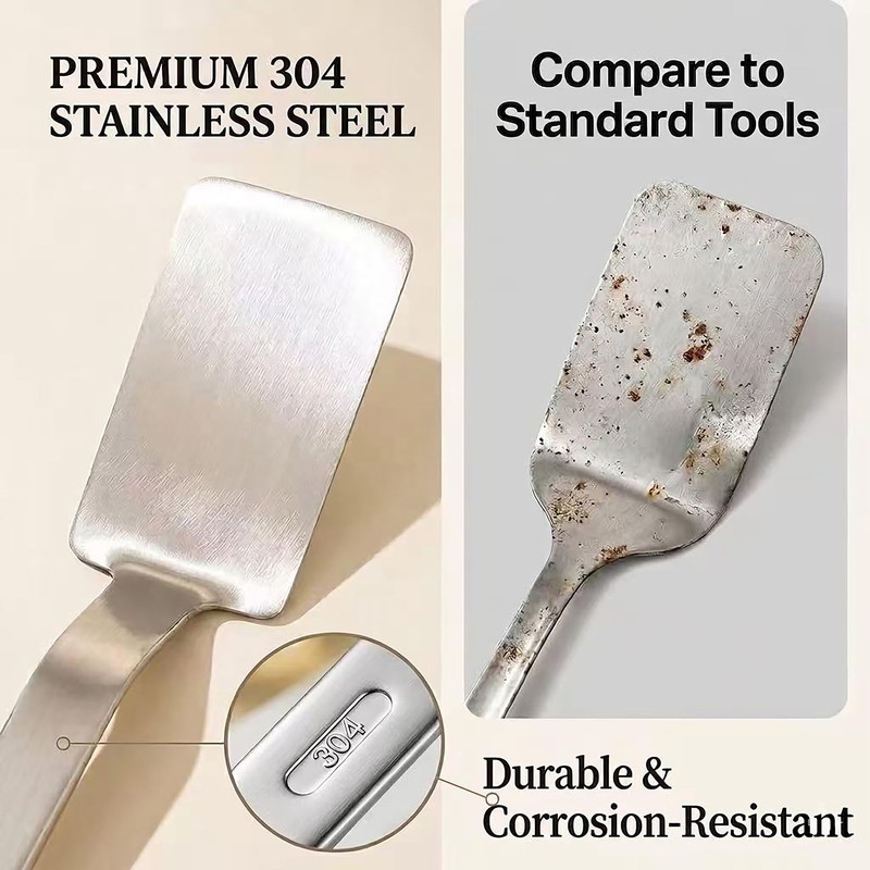 Mafier Mini 10.2in Metal Spatula Set,SUS304 Stainless Steel Spatulas for