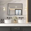LOAAO 40"X32" Black Rectangle Bathroom Mirror Wall, Matte Black Aluminum