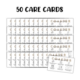 Car Coaster Care Instruction Guide Cards | 50 pk 2x3.5” Template Cardboard Packaging Green Inserts for Selling Sublimation DIY Holders Epoxy Mold Resin