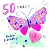 50 Today Fold Out Honeycomb 50th Birthday Greeting Card Talking