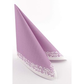 50 Napkins Fabric-Like – Romantic; Colour: Pastel Purple, Size: 40 x 40 cm