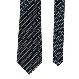 Towergem Extra Long Men's Tie Woven Jacquard Black Striped Necktie XL 63"