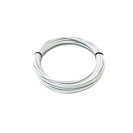 1/16" Coated to 3/32" Diameter, 7x7 Construction, White Vinyl Coated Cable (50 ft Coil)