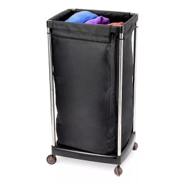 TOBEAUTY Cesta Para Ropa Sucia Carrito Cesto Spa Estetica Barberia Color Negro Bslbt001