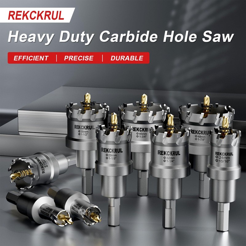 REKCKRUL 2-1/8" (54mm) TCT Carbide Hole Saw Kit for Metal
