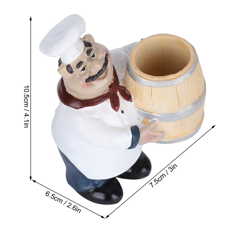 Toothpick Holder Resin Chef Statue Nordic Figurine Restaurant Tabletop Toothpicks