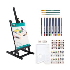 Royal & Langnickel Essentials™ 45pc Black Series Mixed Media H-Frame Easel Art Set