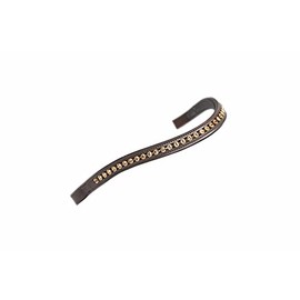 Shires Aviemore Large Diamante Browband - Havana/Gold Full