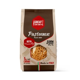Great Low Carb Co. Keto-Friendly Italian Pasta Set, 0-5g Net Carbs, High Protein, High Fiber, Low Carb, Low Calories Made in Italy (1 Pack, Elbows 8oz Bag)