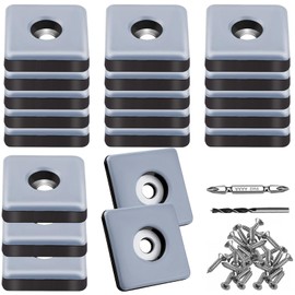 TXErfolg Teflon Gliders for Screwing 20 Pieces 25 mm Teflon Gliders Square Furniture Gliders with 20 Stainless Steel Screws 2 Drill Floor Gliders Furniture Glider Set Effective Protection of Your
