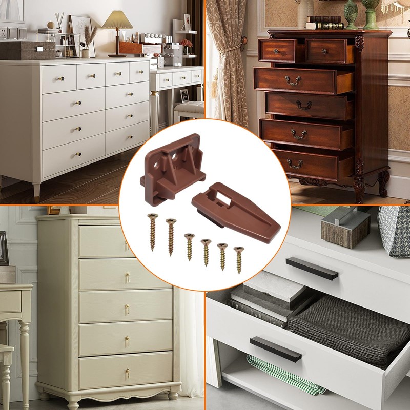 Plastic Drawer Slides Guides Stopper Brown Slides Track Replacement Parts