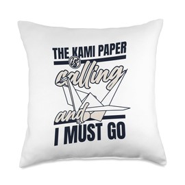 Easy Best Origami Crane Paper Gifts For Beginners Kami Calling Folding Owl Paper Crane Master Origami Throw Pillow, 18x18, Multicolor