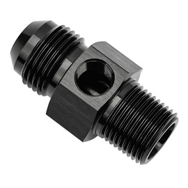 EVIL ENERGY 8AN to 3/8 NPT with 1/8 NPT Gauge Port Fuel Pressure Take Off Fitting Adapter Aluminum