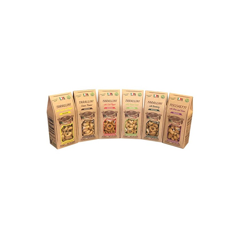 Tarallini Mixed Pack of 6 ( Classic, Fennel Seeds, Calzone(TOCCHETTI)