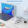 Extension Cord 5 Ft, Flat Plug Power Strip with 6