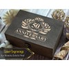 Golden 50th Anniversary - Engraved Wooden Box, Celebrate Half a